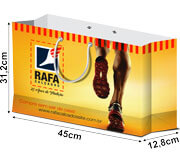 SACOLAS E SACOS SACOLAS PERSONALIZADAS APERGAMINHADO 150G COM ILHOS SACOLA GRANDE HORIZONTAL