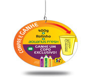 MÓBILE PVC 0,50MM PREMIUM BRANCO MODELO REDONDO 300X220MM - 4X0 - 10unid - M23210C