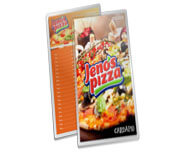 CARDÁPIOS CARDÁPIOS PERSONALIZADOS PLASTIFICADOS PLASTIFICAÇÃO RÍGIDA 0,10MM COUCHÊ 150G 150X445MM