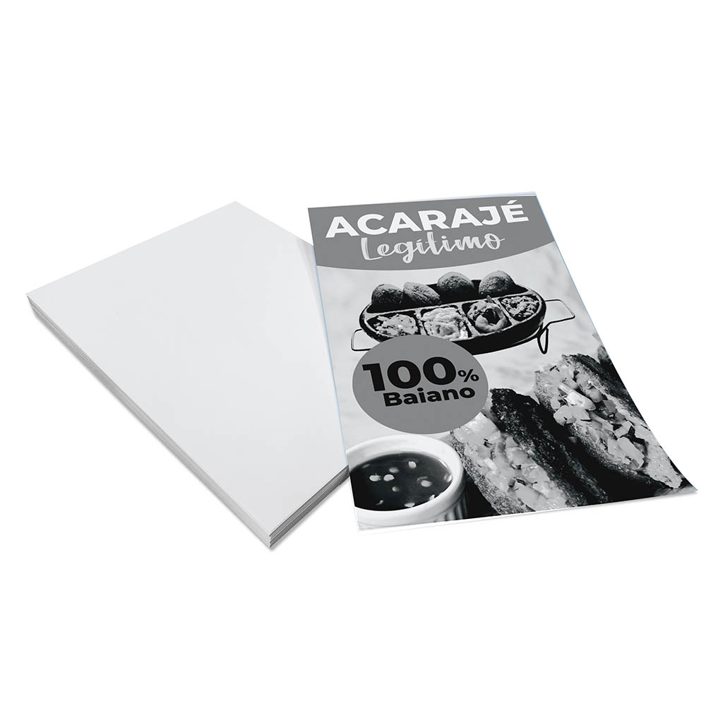 PANFLETOS, FLYERS E FOLHETOS APERGAMINHADO 75G 105X150MM