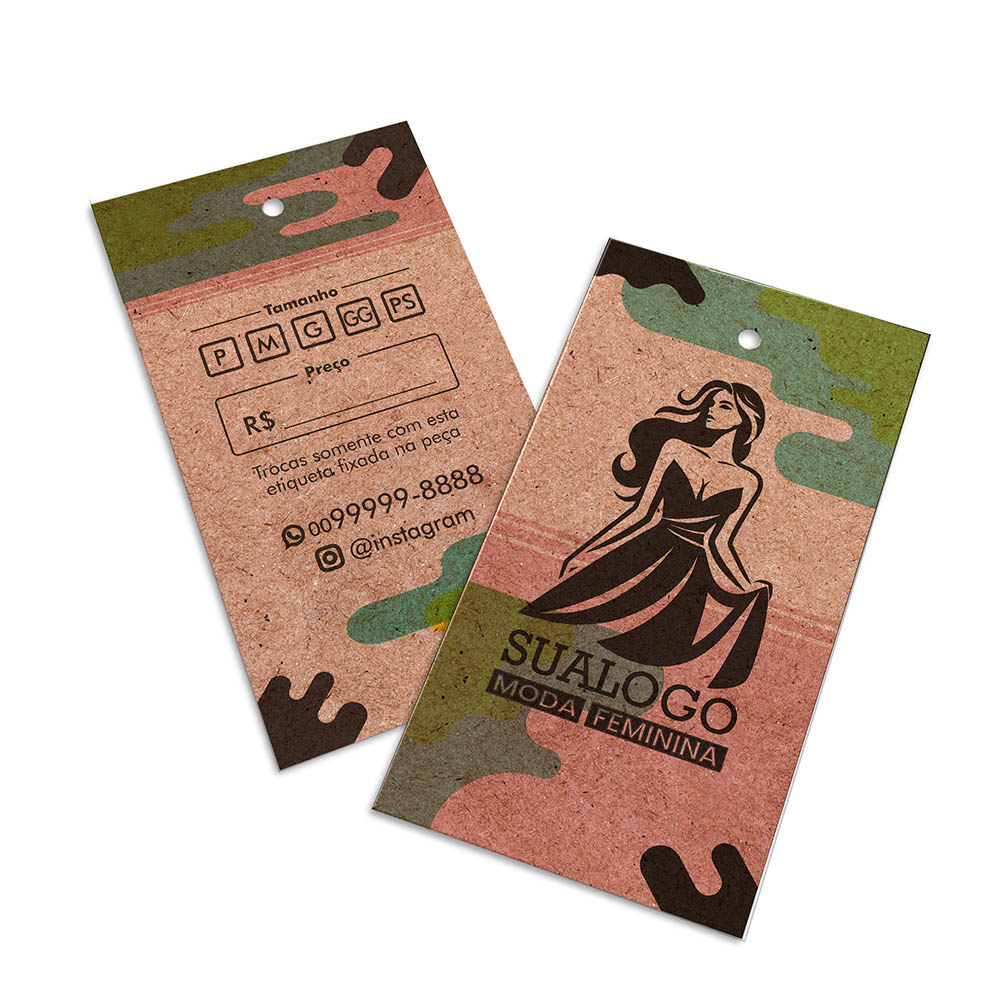 TAGS TAGS PADRÃO FURO KRAFT 250G SEM LAMINAÇÃO E SEM VERNIZ SEM VERNIZ 91X51MM - 4X4 - 250unid - TDK54250CO