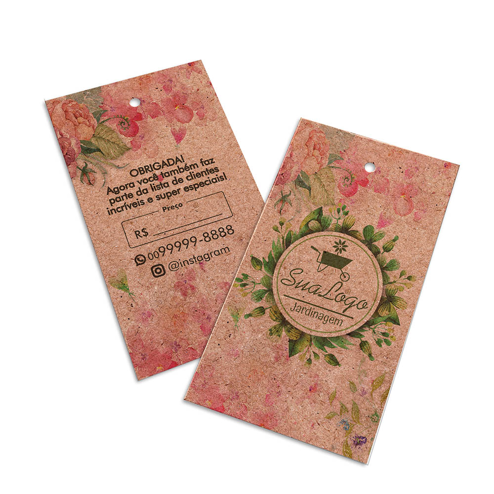 TAGS TAGS PADRÃO FURO KRAFT 250G SEM LAMINAÇÃO E SEM VERNIZ SEM VERNIZ 91X51MM