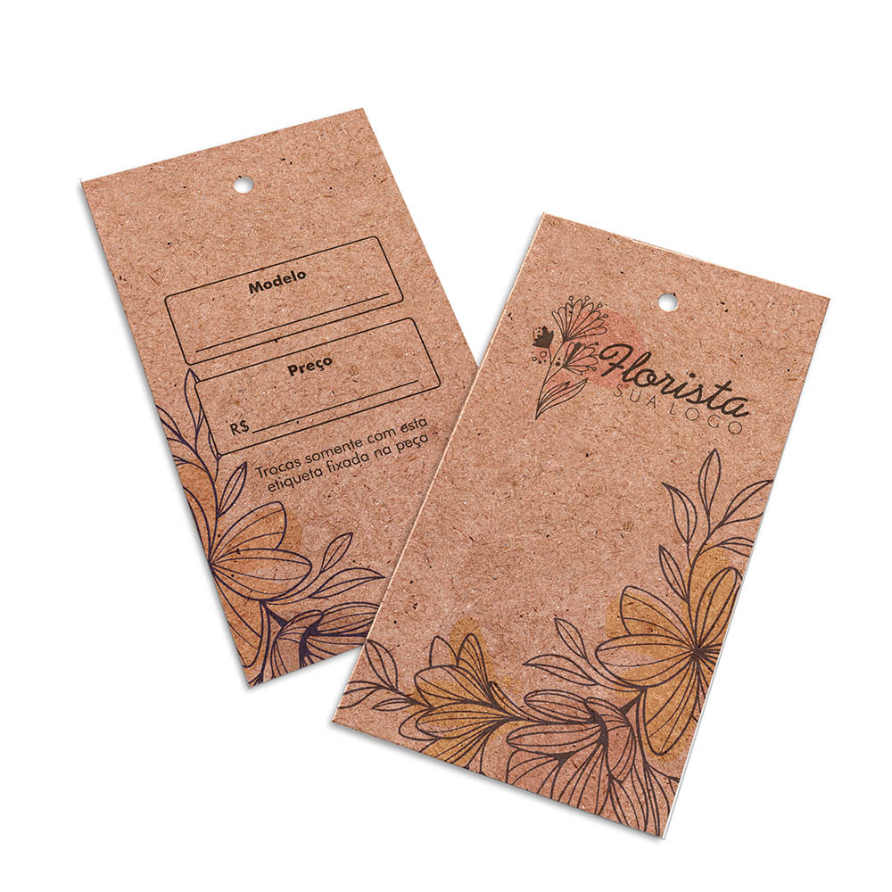 TAGS TAGS PADRÃO FURO KRAFT 250G SEM LAMINAÇÃO E SEM VERNIZ SEM VERNIZ 91X51MM