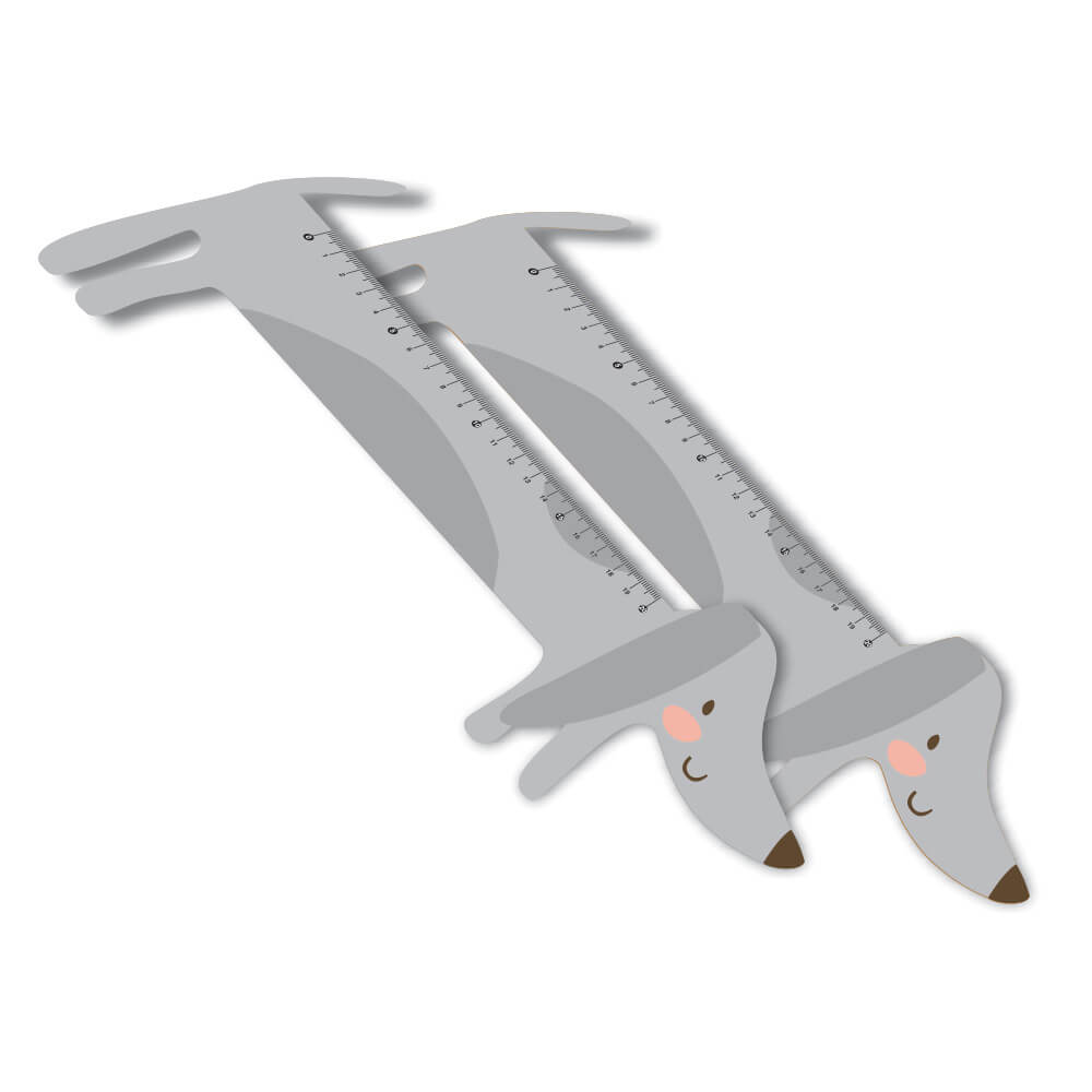 RÉGUAS PVC 0,50MM PREMIUM BRANCO INFANTIL MODELO CACHORRO 20CM - 4X0 - 10unid - RPVC2BCOC