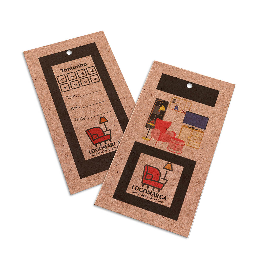TAGS TAGS PADRÃO FURO KRAFT 250G SEM LAMINAÇÃO E SEM VERNIZ SEM VERNIZ 91X51MM
