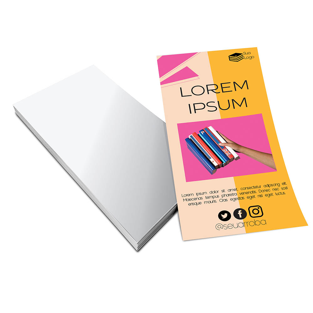 PANFLETOS, FLYERS E FOLHETOS COUCHÊ 70G SEM VERNIZ 100X200MM - 4X0 - 5000unid - PA65G3C