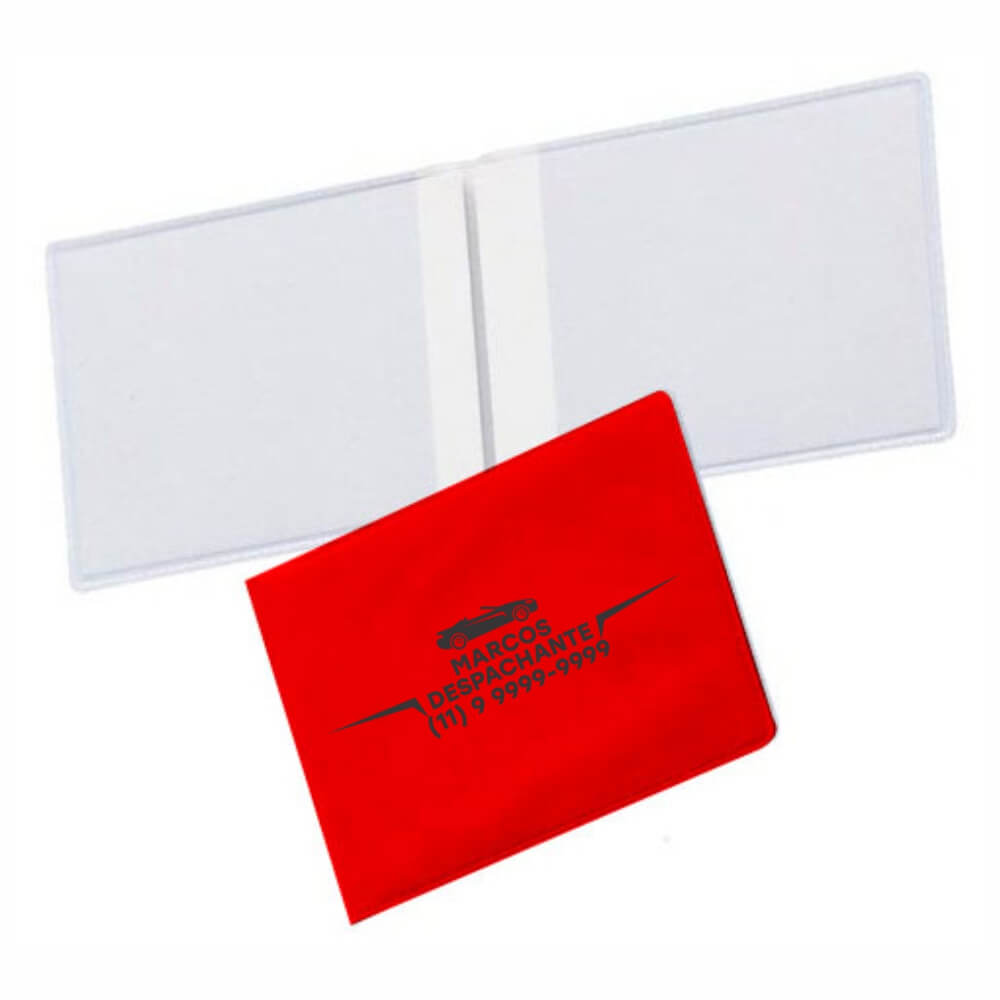 PORTA DOCUMENTOS DUPLO HORIZONTAL VERMELHO
