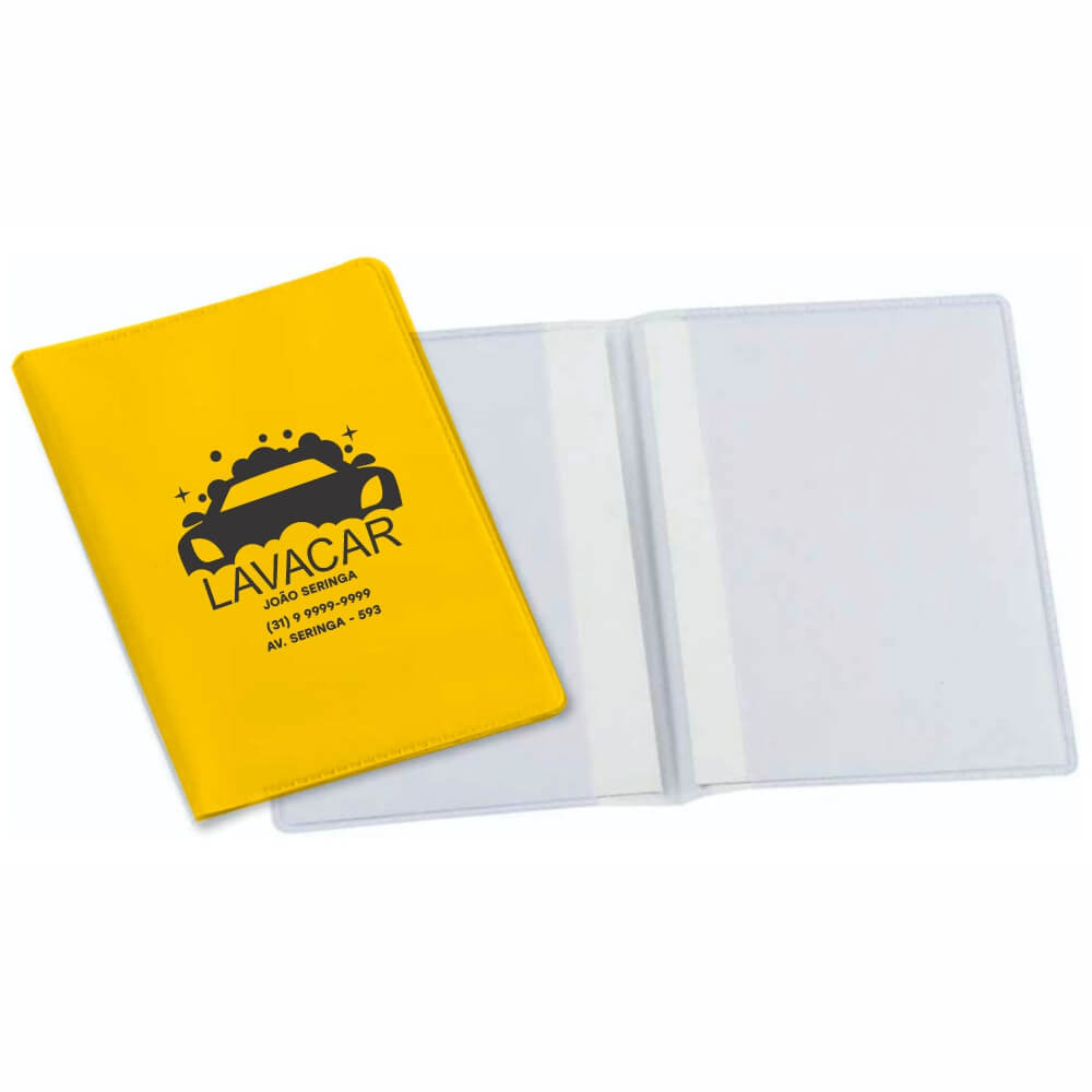 PORTA DOCUMENTOS DUPLO VERTICAL AMARELO