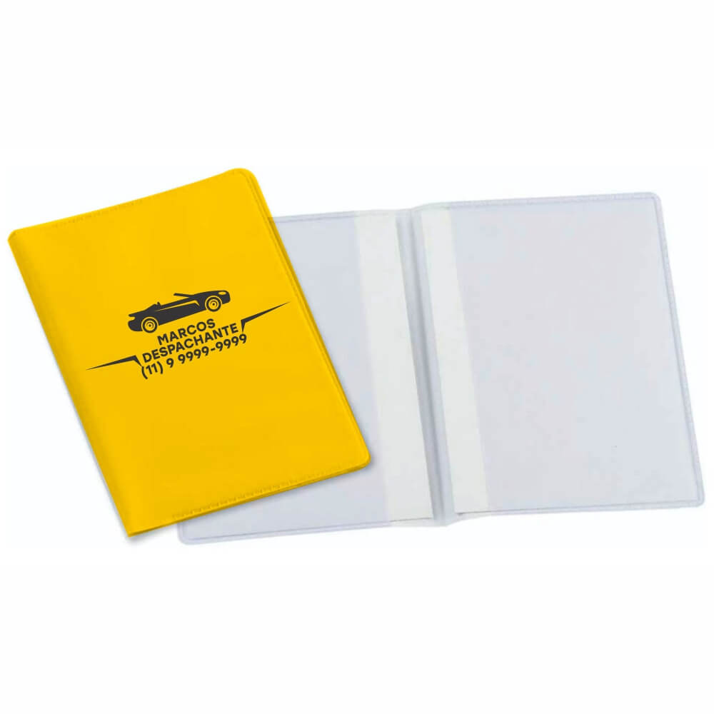 PORTA DOCUMENTOS DUPLO VERTICAL AMARELO