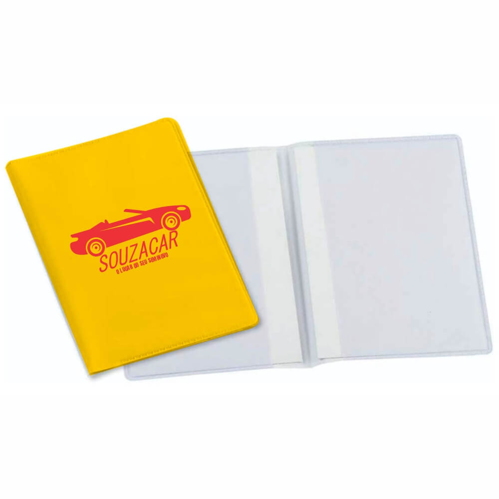 PORTA DOCUMENTOS DUPLO VERTICAL AMARELO