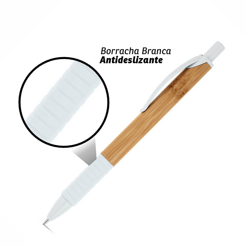PRODUTOS SEM PERSONALIZAÇÃO CANETAS ECOLÓGICAS BAMBU PATI BRANCA