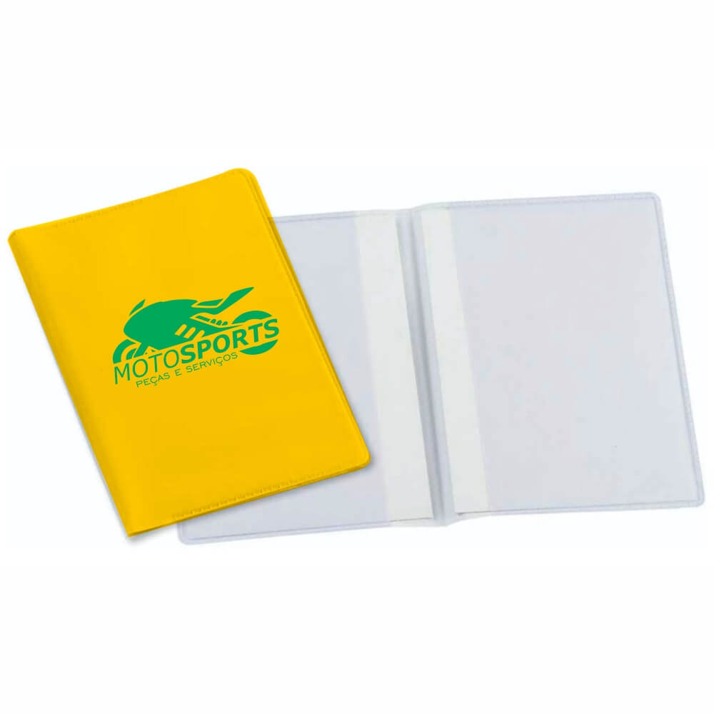 PORTA DOCUMENTOS DUPLO VERTICAL AMARELO