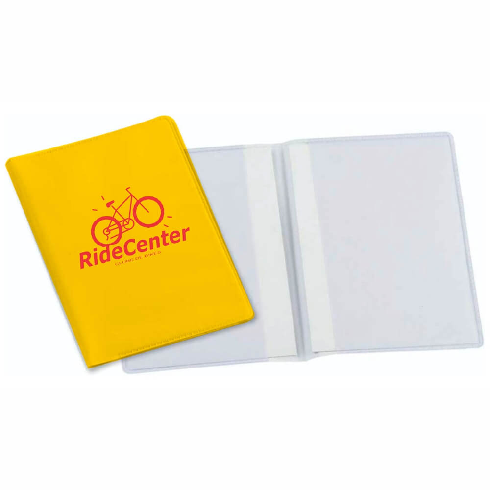 PORTA DOCUMENTOS DUPLO VERTICAL AMARELO