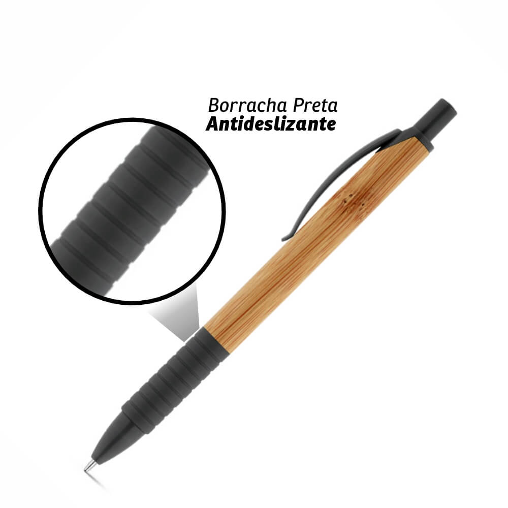 PRODUTOS SEM PERSONALIZAÇÃO CANETAS ECOLÓGICAS BAMBU PATI PRETA
