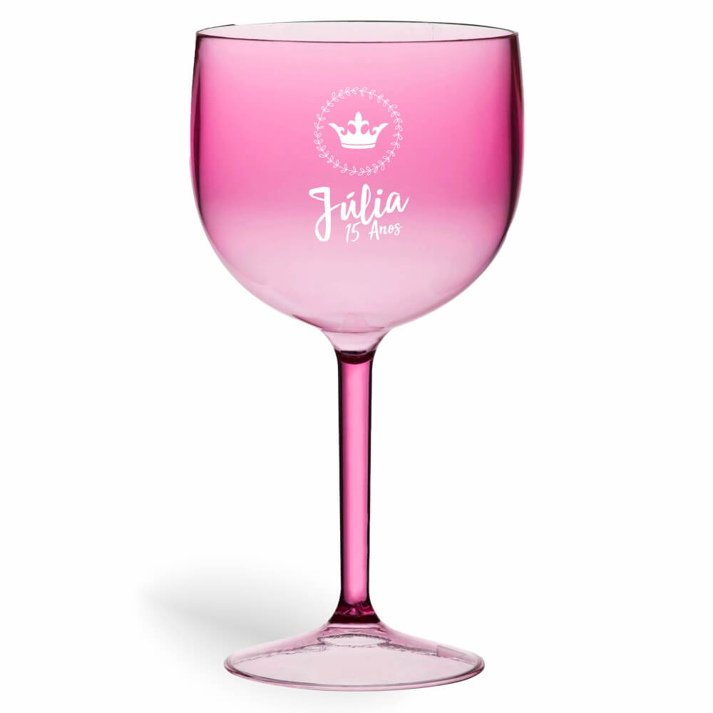 CANECA, COPOS E TAÇAS TAÇAS TAÇAS PLÁSTICAS TAÇA DE GIN 580ML IMPRESSÃO 1 COR TRANSPARENTE ROSA