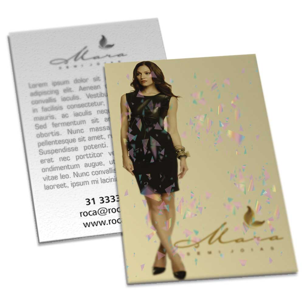 POSTAIS COUCHÊ 250G LAMINAÇÃO HOLOGRÁFICA LAM HOLOGRÁFICA FRENTE 91X153MM - 4X1 - 100unid - POS035C5