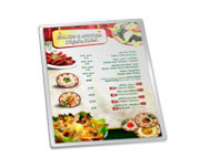 CARDÁPIOS CARDÁPIOS PERSONALIZADOS PLASTIFICADOS PLASTIFICAÇÃO RÍGIDA 0,10MM COUCHÊ 150G 210X300MM