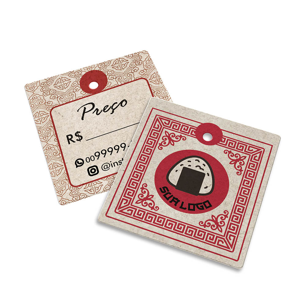 TAGS TAGS PADRÃO FURO RECICLATO 240G SEM LAMINAÇÃO E SEM VERNIZ SEM VERNIZ 45X51MM - 4X4 - 2000unid - TD44R2000C