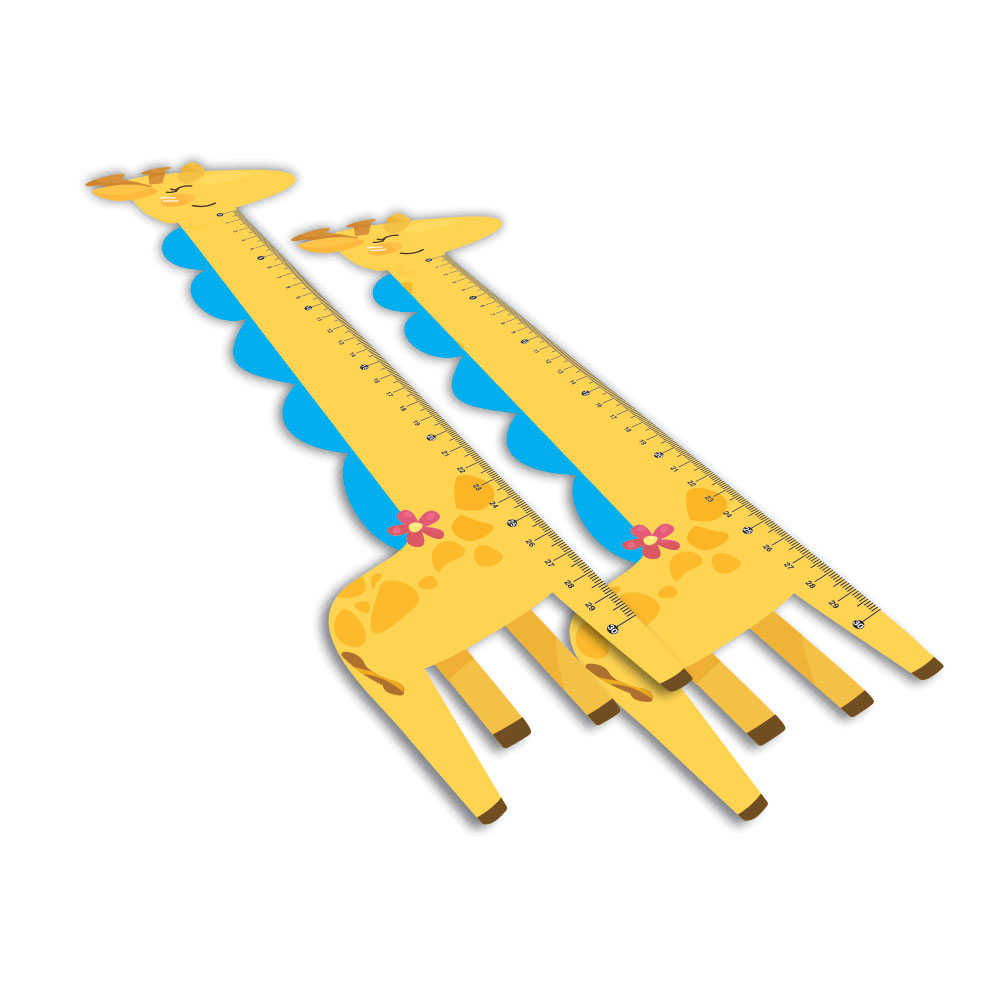 RÉGUAS PVC 0,50MM PREMIUM BRANCO INFANTIL MODELO GIRAFA 30CM - 4X0 - 14unid - RPVC14BC2