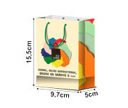 SACOLAS E SACOS SACOLAS PERSONALIZADAS APERGAMINHADO 150G SEM ILHOS SACOLA EXTRA MINI VERTICAL