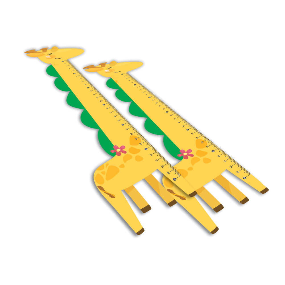 RÉGUAS PVC 0,50MM PREMIUM BRANCO INFANTIL MODELO GIRAFA 30CM - 4X0 - 30unid - RPVC15BC2