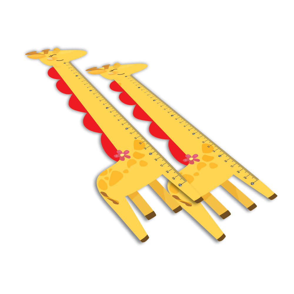 RÉGUAS PVC 0,50MM PREMIUM BRANCO INFANTIL MODELO GIRAFA 30CM - 4X0 - 100unid - RPVC17BC2