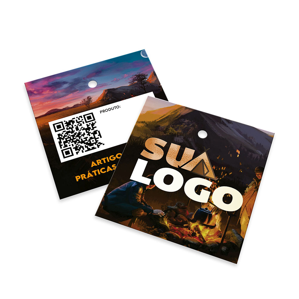 TAGS TAGS PADRÃO FURO COUCHÊ 300G VERNIZ LOCALIZADO LAM FOSCA FRENTE E VERNIZ LOCALIZADO FRENTE 45X51MM - 4X4 - 1000unid - TGC1000BC
