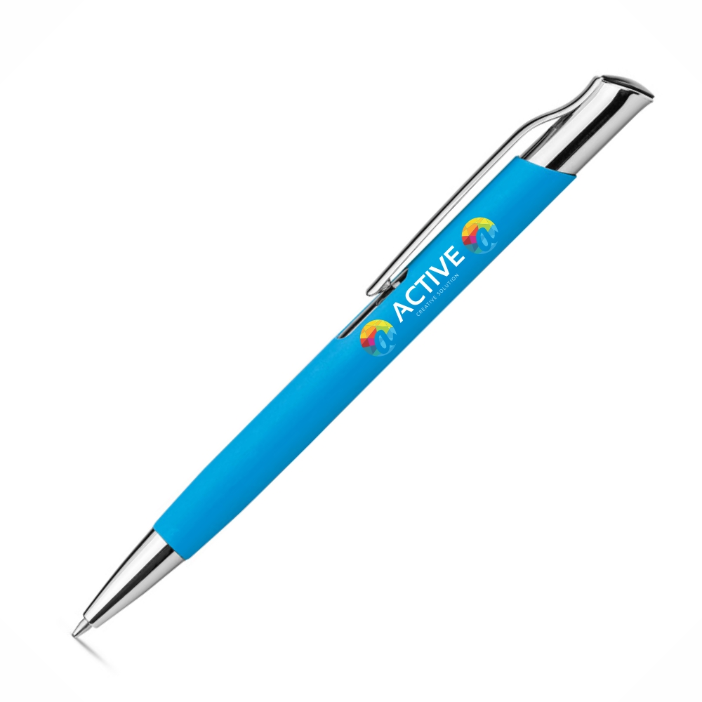 CANETAS IMPRESSÃO COLORIDA LINHA PREMIUM OLAF SOFT AZUL CLARA