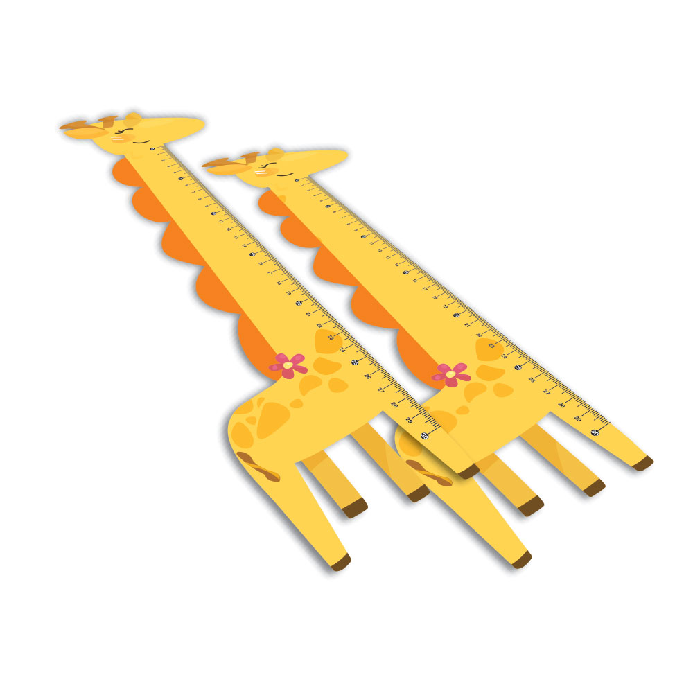 RÉGUAS PVC 0,50MM PREMIUM BRANCO INFANTIL MODELO GIRAFA 30CM - 4X0 - 10unid - RPVC18BC2