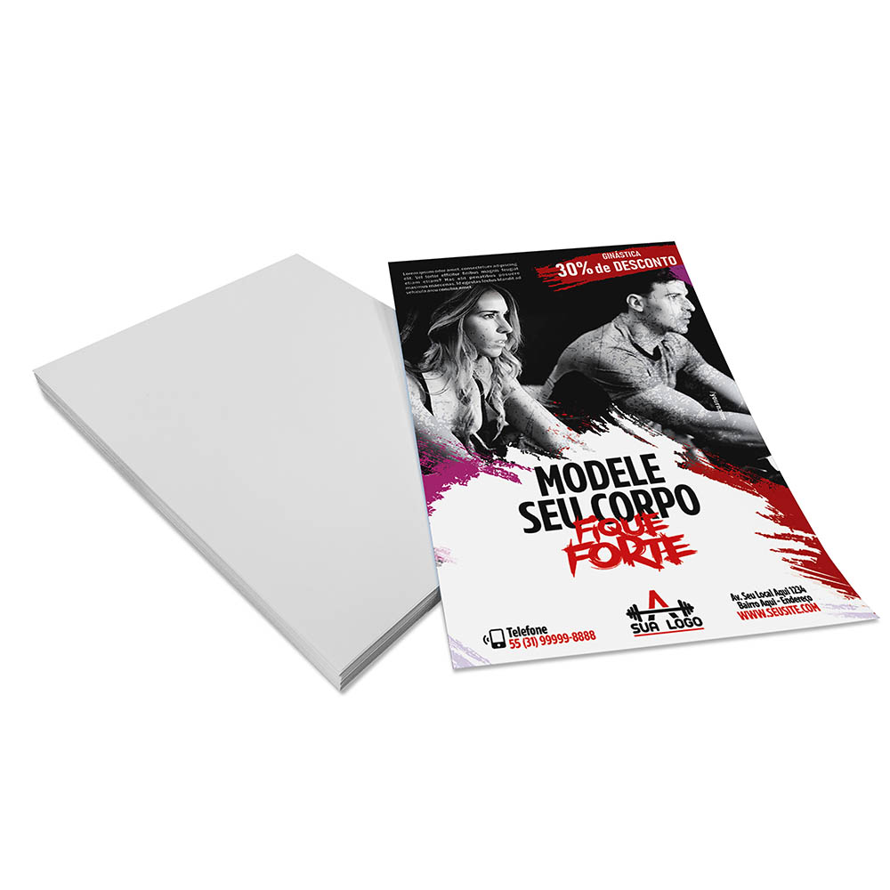 PANFLETOS, FLYERS E FOLHETOS COUCHÊ 150G SEM VERNIZ 200X300MM - 4X0 - 100unid - 14531A