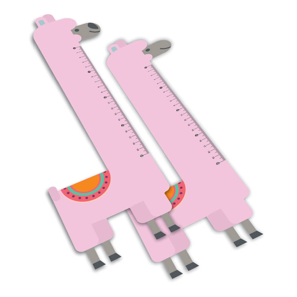 RÉGUAS PVC 0,50MM PREMIUM BRANCO INFANTIL MODELO LHAMA 20CM - 4X0 - 10unid - RPVC1BC3