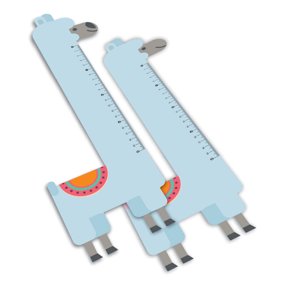 RÉGUAS PVC 0,50MM PREMIUM BRANCO INFANTIL MODELO LHAMA 20CM - 4X0 - 15unid - RPVC3BC3