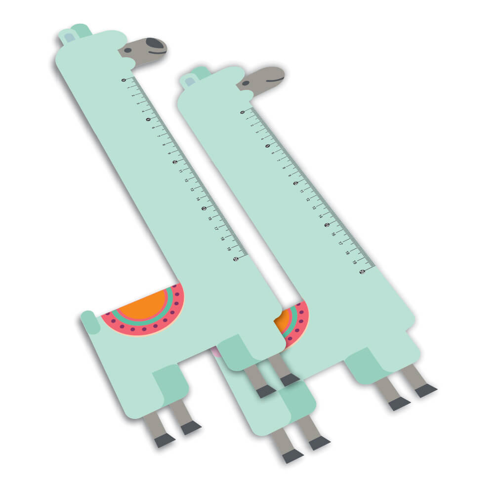 RÉGUAS PVC 0,50MM PREMIUM BRANCO INFANTIL MODELO LHAMA 20CM - 4X0 - 30unid - RPVC4BC3