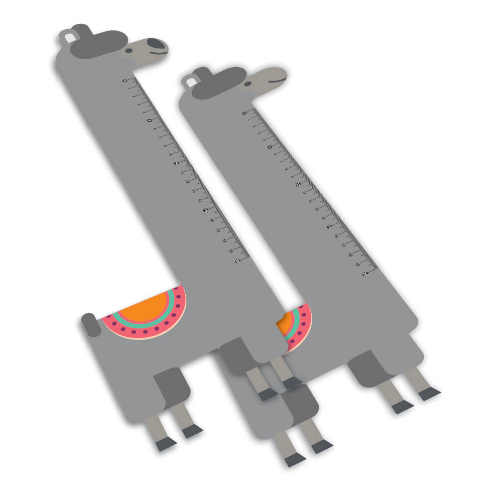 RÉGUAS PVC 0,50MM PREMIUM BRANCO INFANTIL MODELO LHAMA 20CM - 4X0 - 100unid - RPVC6BC3