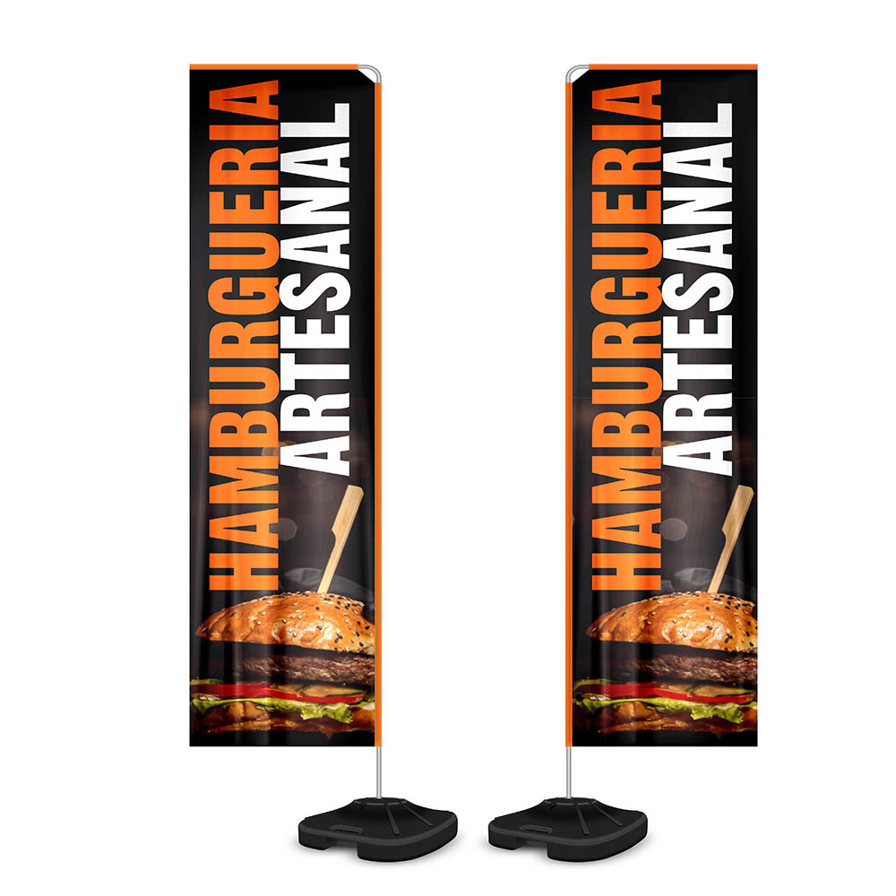 WIND BANNER KIT COMPLETO TECIDO OXFORD MODELO RETANGULAR ALTURA MONTADO: 3,30 METROS GG - 4X4 - 5unid - WBRFV2CGG5