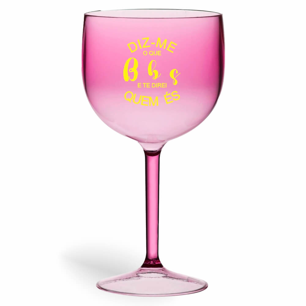 CANECA, COPOS E TAÇAS TAÇAS TAÇAS PLÁSTICAS TAÇA DE GIN 580ML IMPRESSÃO 1 COR TRANSPARENTE ROSA