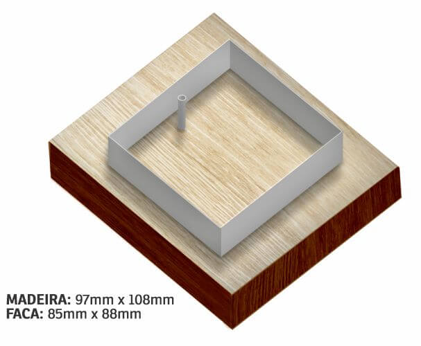 PRODUTOS SEM PERSONALIZAÇÃO FACAS CORTE VINCO LÂMINA 2 PONTOS TAG PADRÃO FURO 91X102