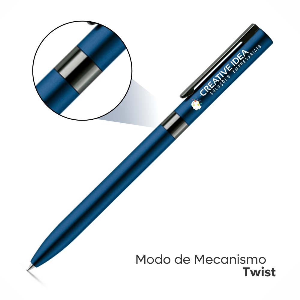 CANETAS IMPRESSÃO COLORIDA LINHA PREMIUM CLARE AZUL