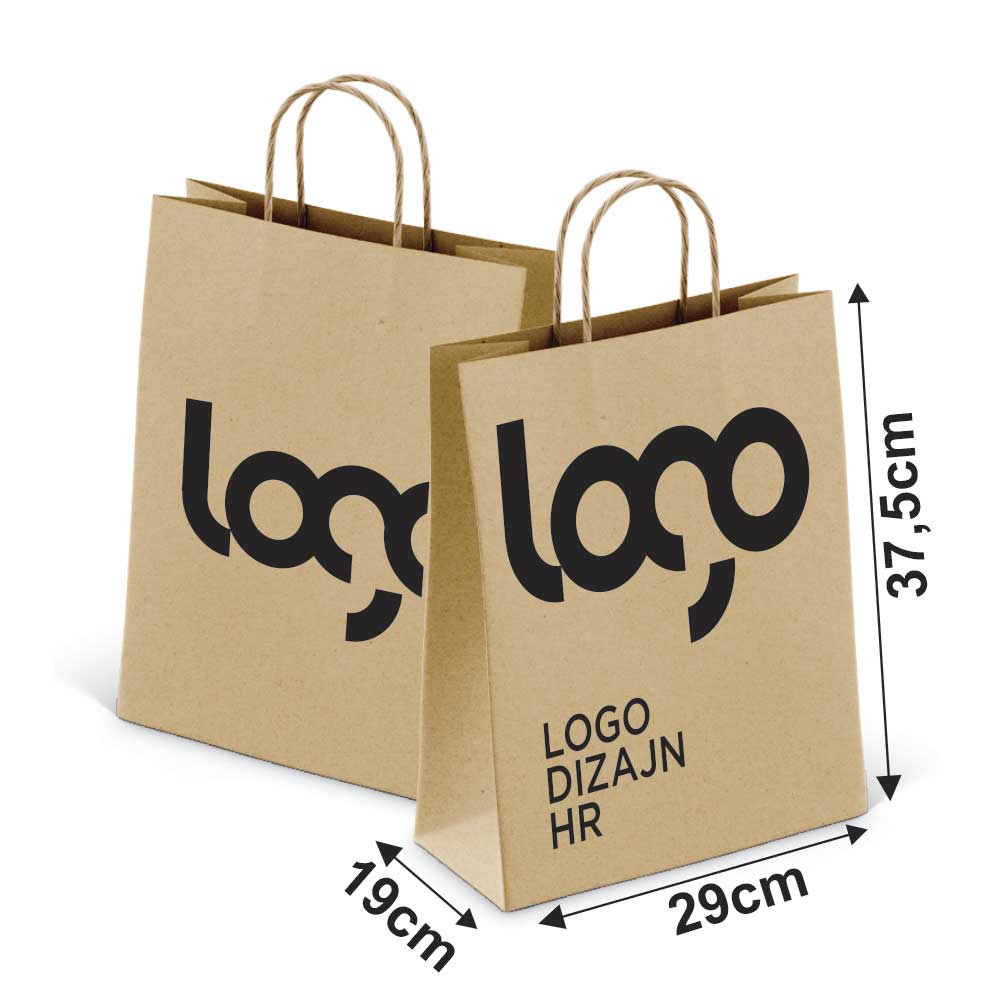 SACOLAS E SACOS SACOLAS PERSONALIZADAS KRAFT COM ALÇA 80G 1X0 TAMANHO GG 290X375MM - 1X0 - 500unid - SAC4KS500