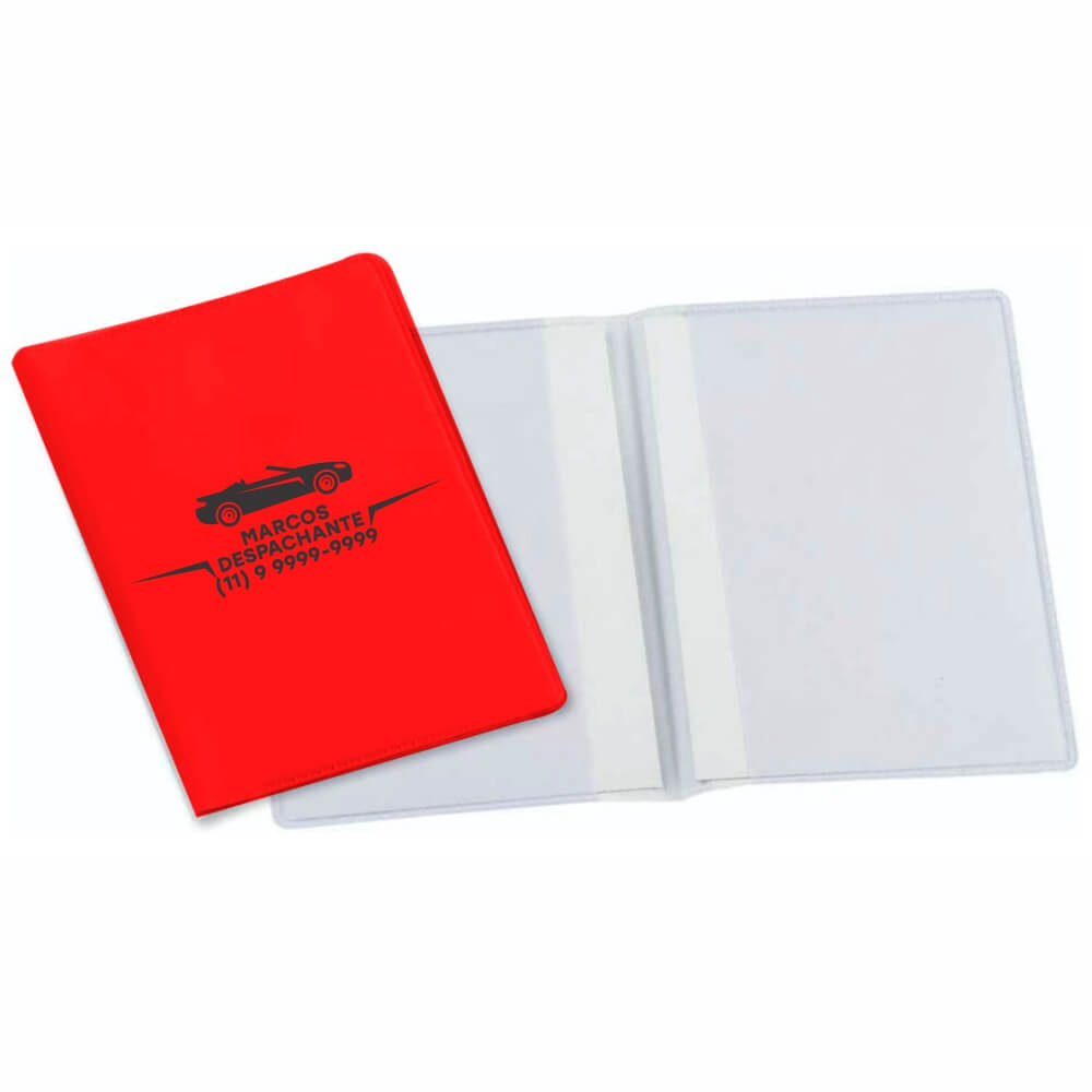 PORTA DOCUMENTOS DUPLO VERTICAL VERMELHO