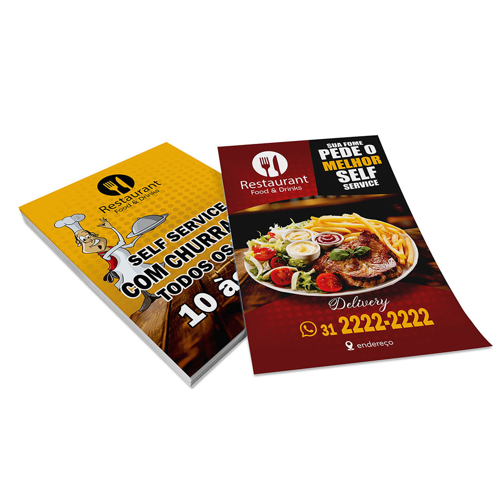 PANFLETOS, FLYERS E FOLHETOS COUCHÊ 90G SEM VERNIZ 280X400MM - 4X4 - 200unid - PATSE48C1