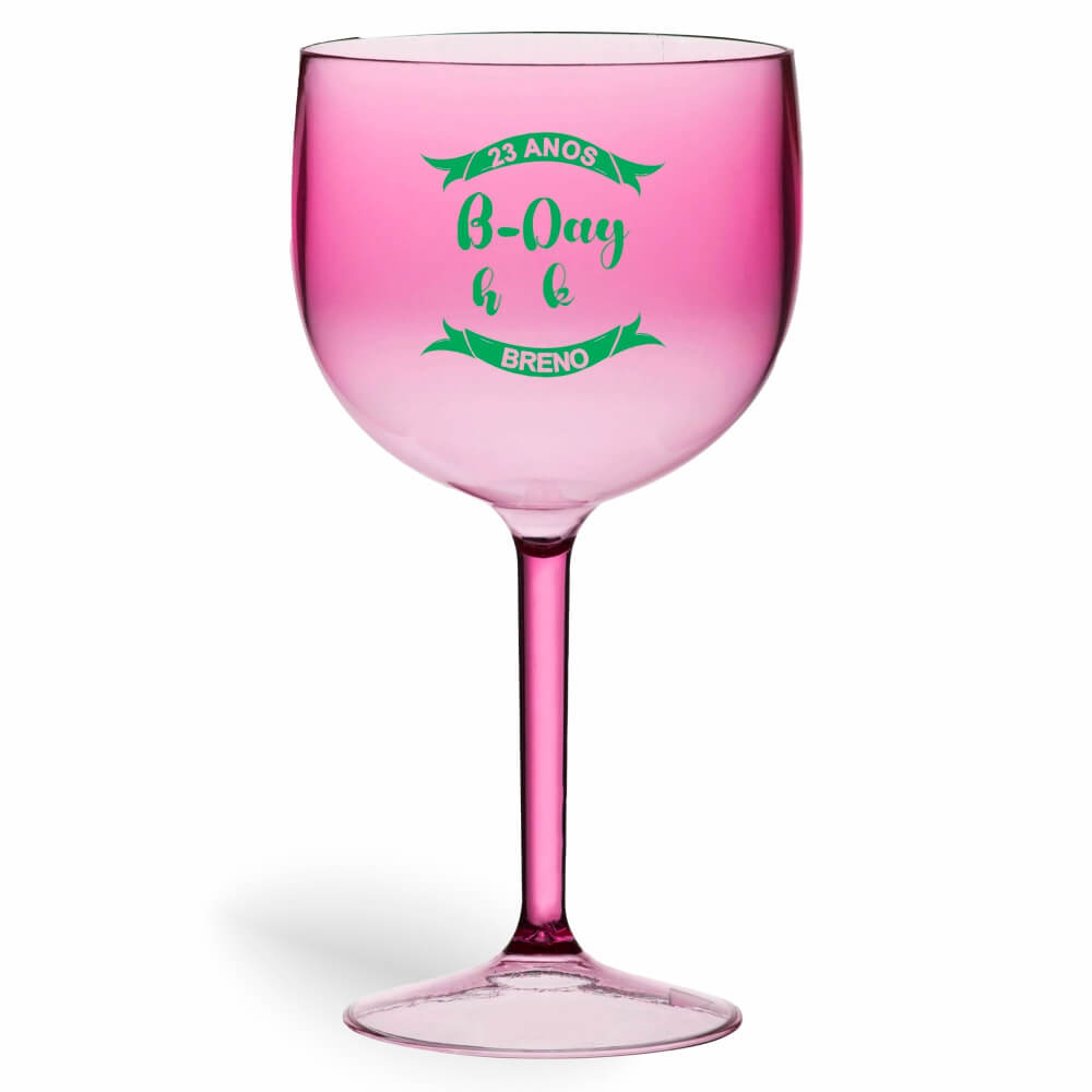 CANECA, COPOS E TAÇAS TAÇAS TAÇAS PLÁSTICAS TAÇA DE GIN 580ML IMPRESSÃO 1 COR TRANSPARENTE ROSA