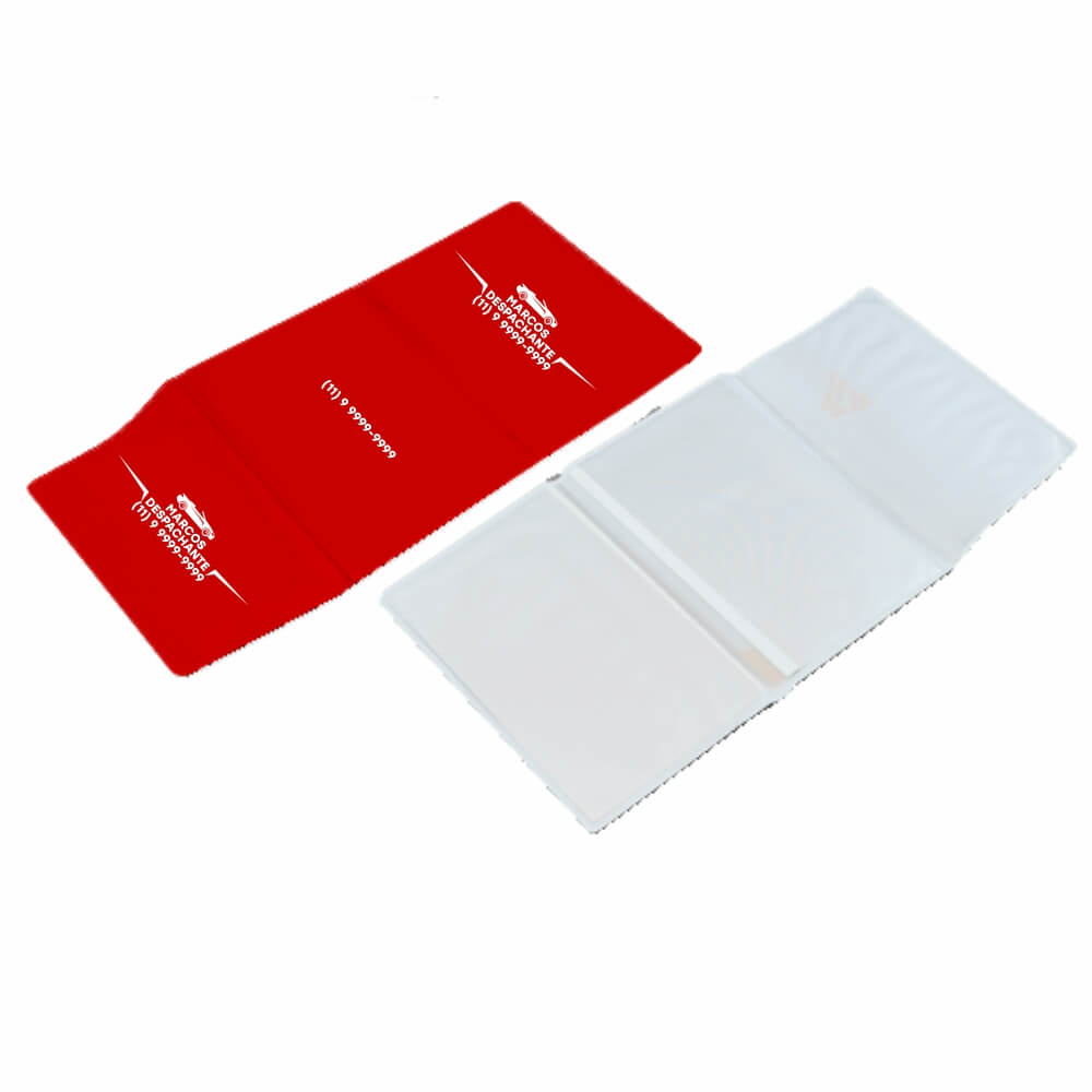 PORTA DOCUMENTOS TRIPLO VERMELHO