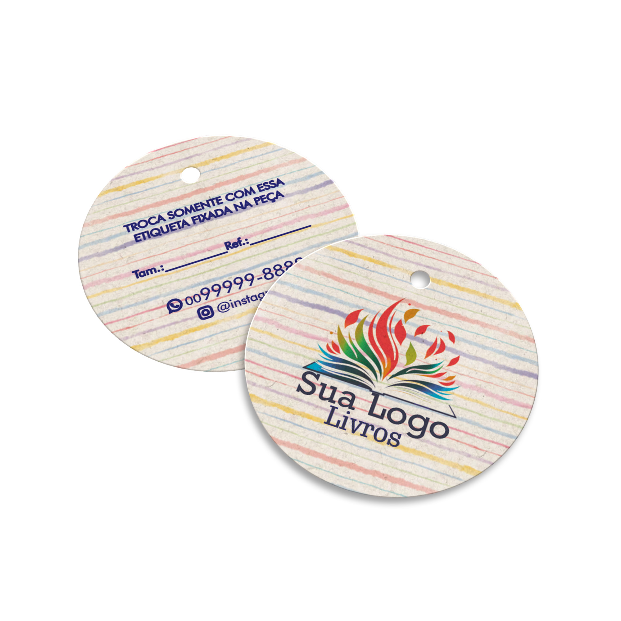 TAGS TAGS ESPECIAIS RECICLATO 240G SEM LAMINAÇÃO E SEM VERNIZ SEM VERNIZ 45X51MM - 4X4 - 250unid - TD44R250