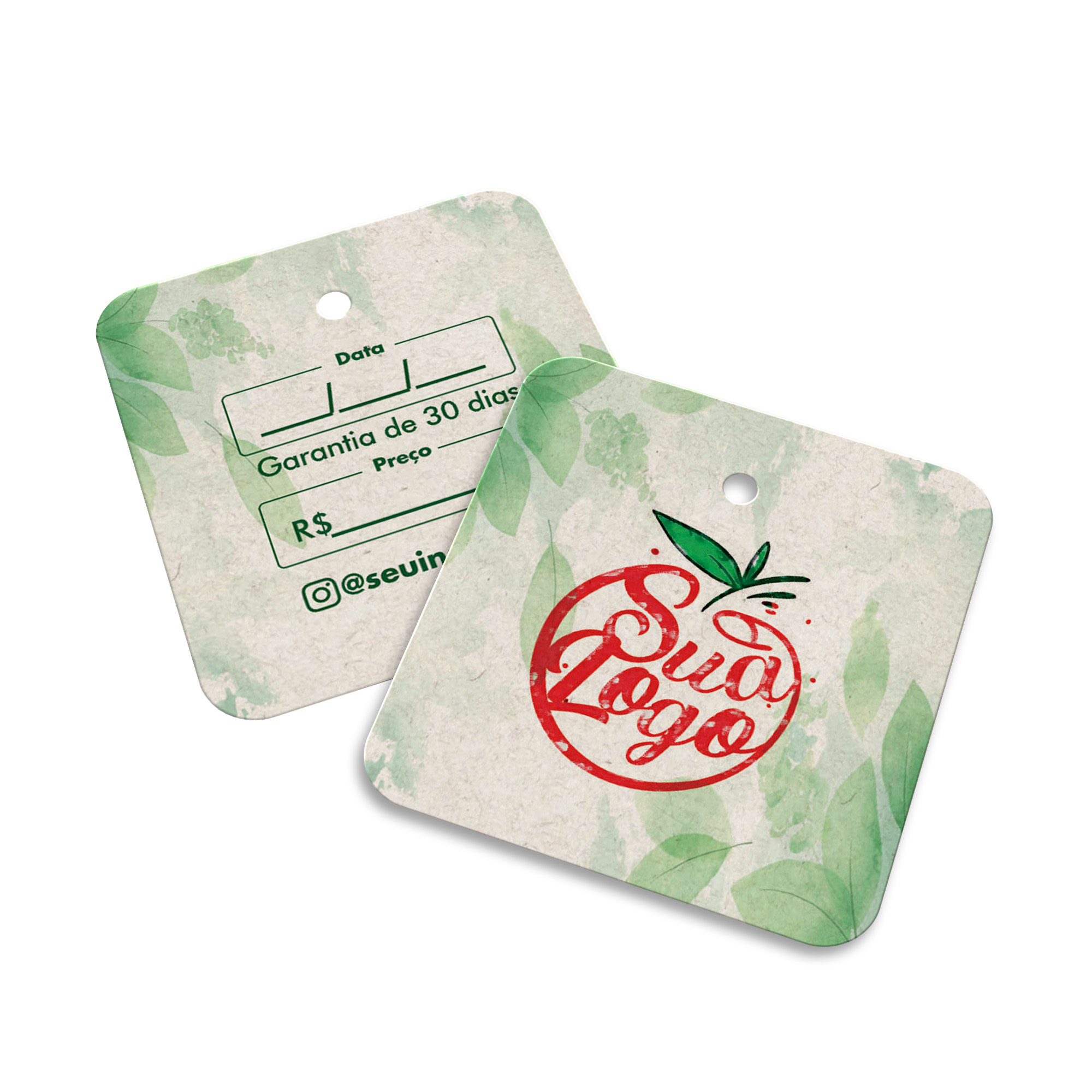 TAGS TAGS ESPECIAIS RECICLATO 240G SEM LAMINAÇÃO E SEM VERNIZ SEM VERNIZ 45X51MM - 4X4 - 50unid - TD44R50