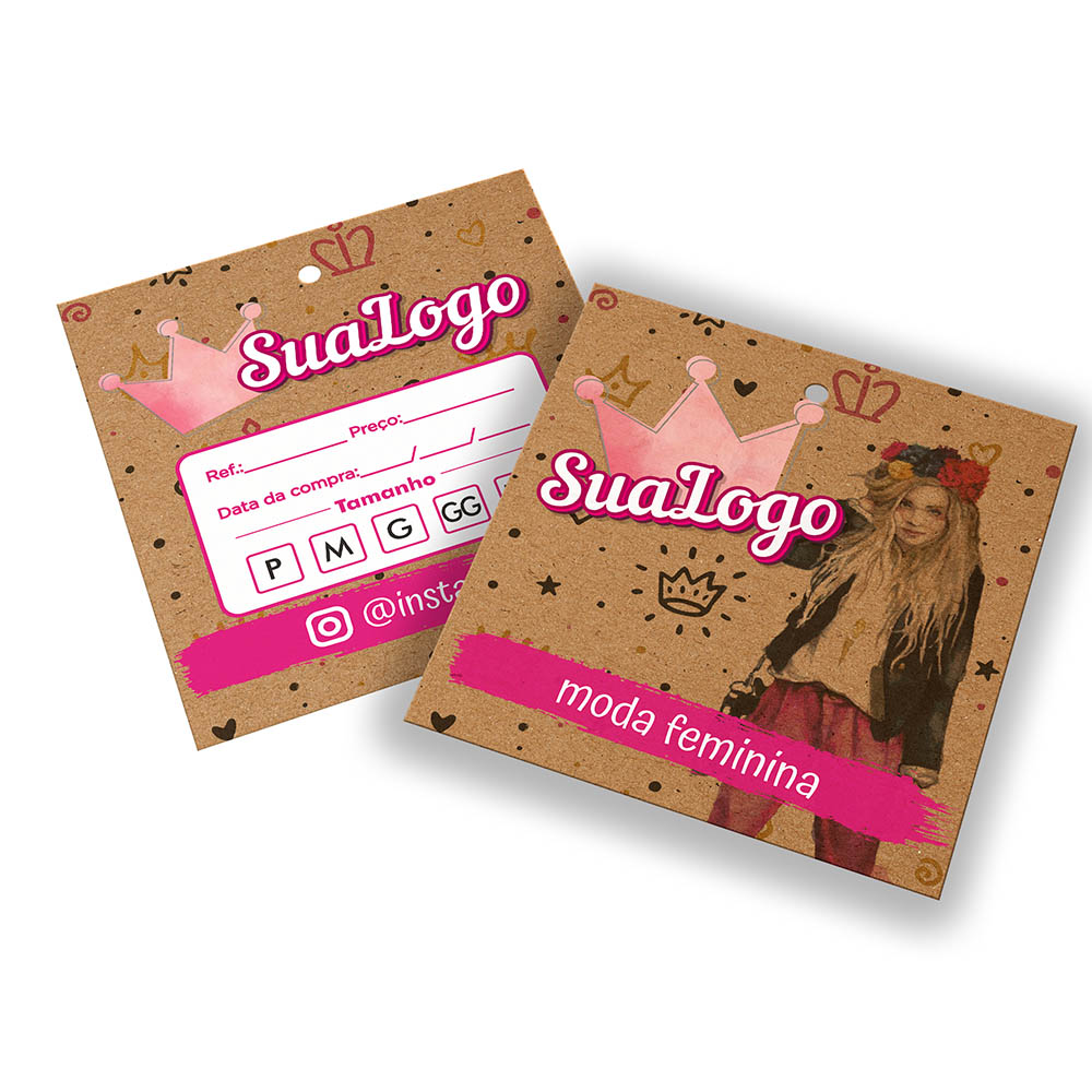 TAGS TAGS PADRÃO FURO KRAFT 250G SEM LAMINAÇÃO E SEM VERNIZ SEM VERNIZ COM TINTA BRANCA 91X102MM - 4X4 - 500unid - TDK24500C2