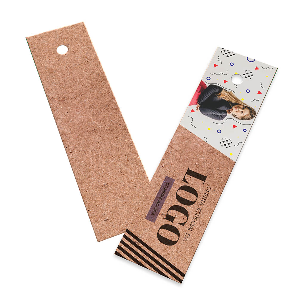 TAGS TAGS PADRÃO FURO KRAFT 250G SEM LAMINAÇÃO E SEM VERNIZ SEM VERNIZ COM TINTA BRANCA 91X25MM - 4X0 - 50unid - TDK950CC