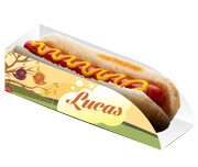 PRODUTOS PARA FESTA EMBALAGEM PARA CACHORRO QUENTE COUCHÊ 250G SEM LAMINAÇÃO E SEM VERNIZ SEM VERNIZ