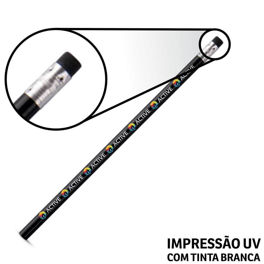 LÁPIS E GIZ DE CERA LÁPIS LÁPIS DE ESCREVER PRETO RESINADO COM BORRACHA