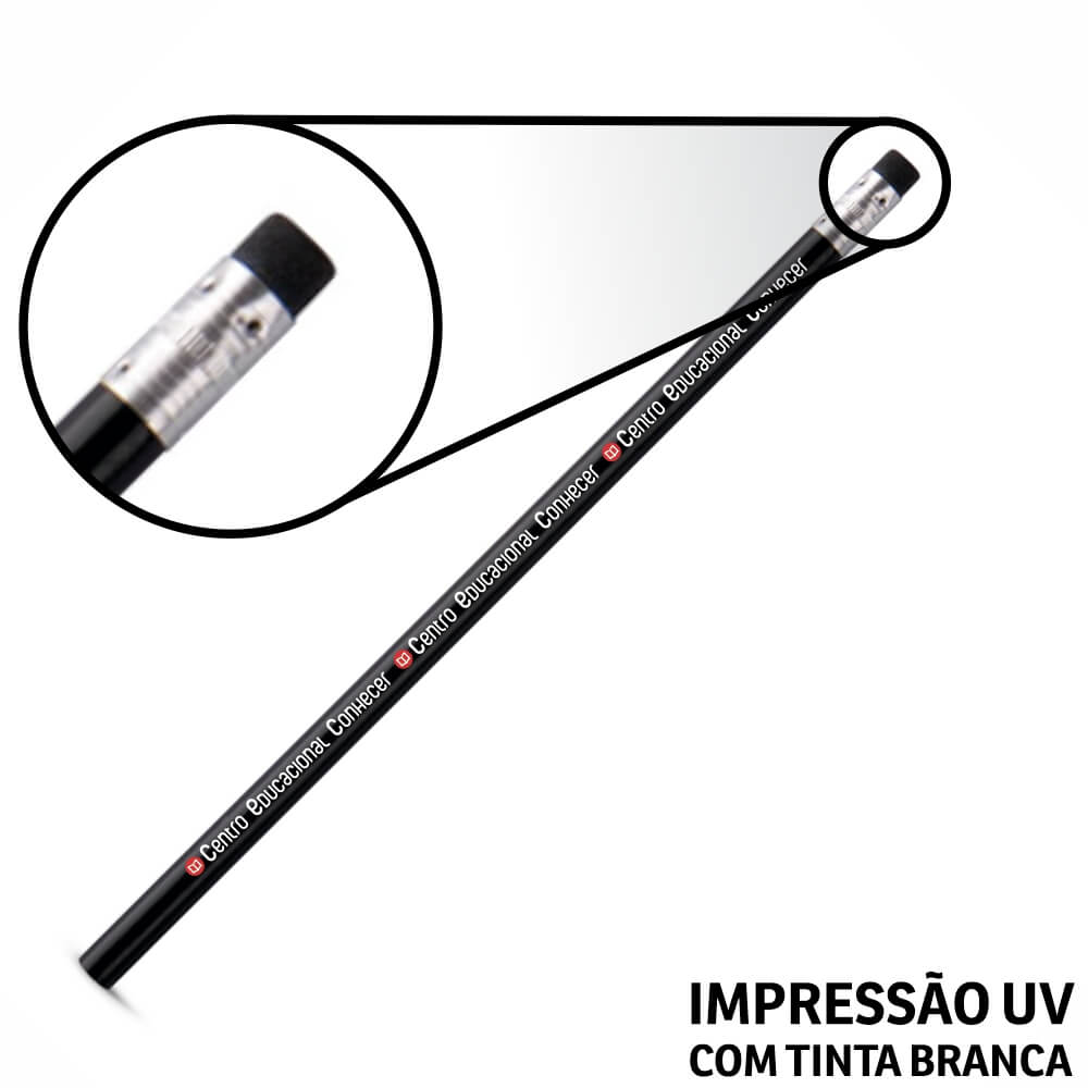 LÁPIS E GIZ DE CERA LÁPIS LÁPIS DE ESCREVER PRETO RESINADO COM BORRACHA